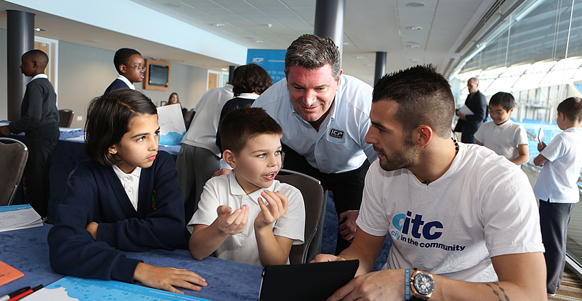 Man. City's Alvaro Negredo and ICP Networks MD, Matt Archer