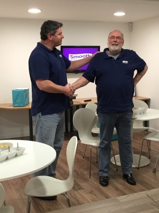 ICP Networks MD Matt Archer stuns Bob Scott with surprise party